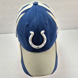 Vintage Reebok NFL Equipment Indianapolis Colts Hat Cap Blue White Flex Fit OS